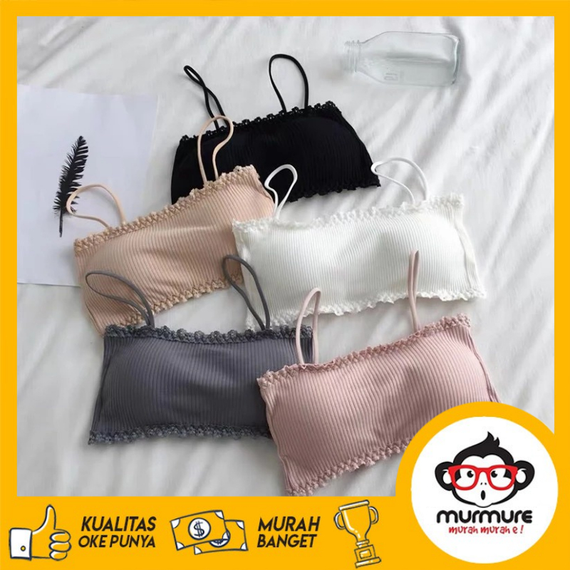 MURMURE I CROP TOP BH KEMBEN RENDA BUNGA BRA TALI MODEL WANITA KEKINIAN ALA KOREA IMPORT TERLARIS