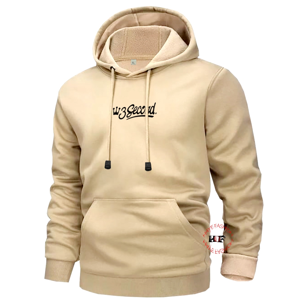 Haye Fashion - Unisex Hoodie  3second Hitam Jumper Pria-Wanita Jacket Sweater Terbaru