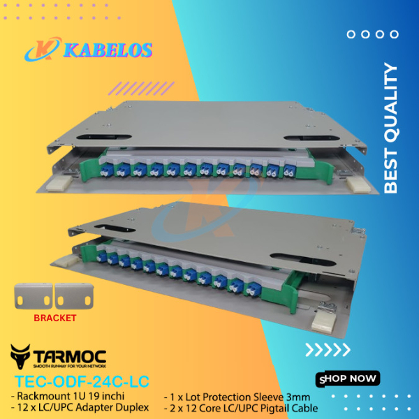 Fiber Optic ODF/OTB 24 Core LC Lengkap Rackmount | ODF 24C LC