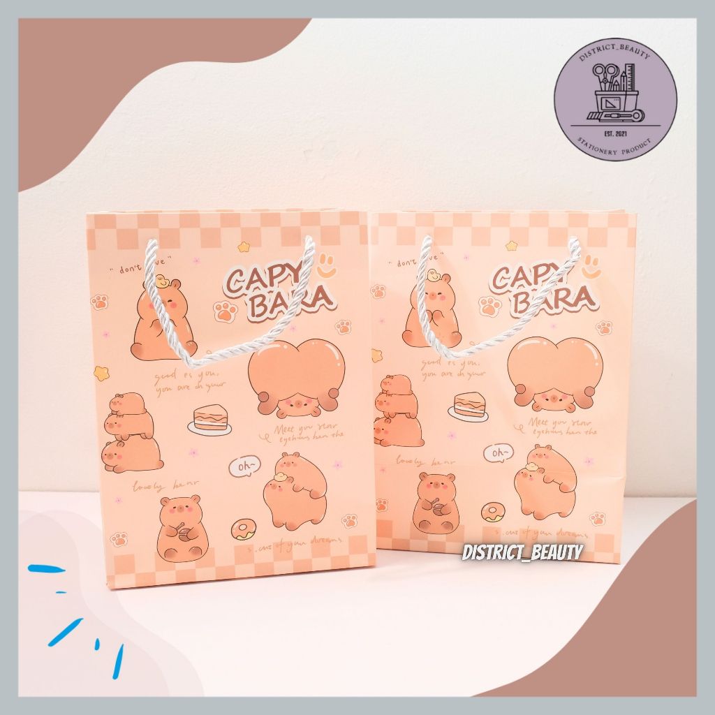 

PAPERBAG CAPYBARA TAS ULANG TAHUN KADO SOUVENIR TAS KADO KOTAK KADO KARAKTER CAPYBARA CAPPYBARA KAPIBARA LUCU TERMURAH PAPER BAG CAPYBARA