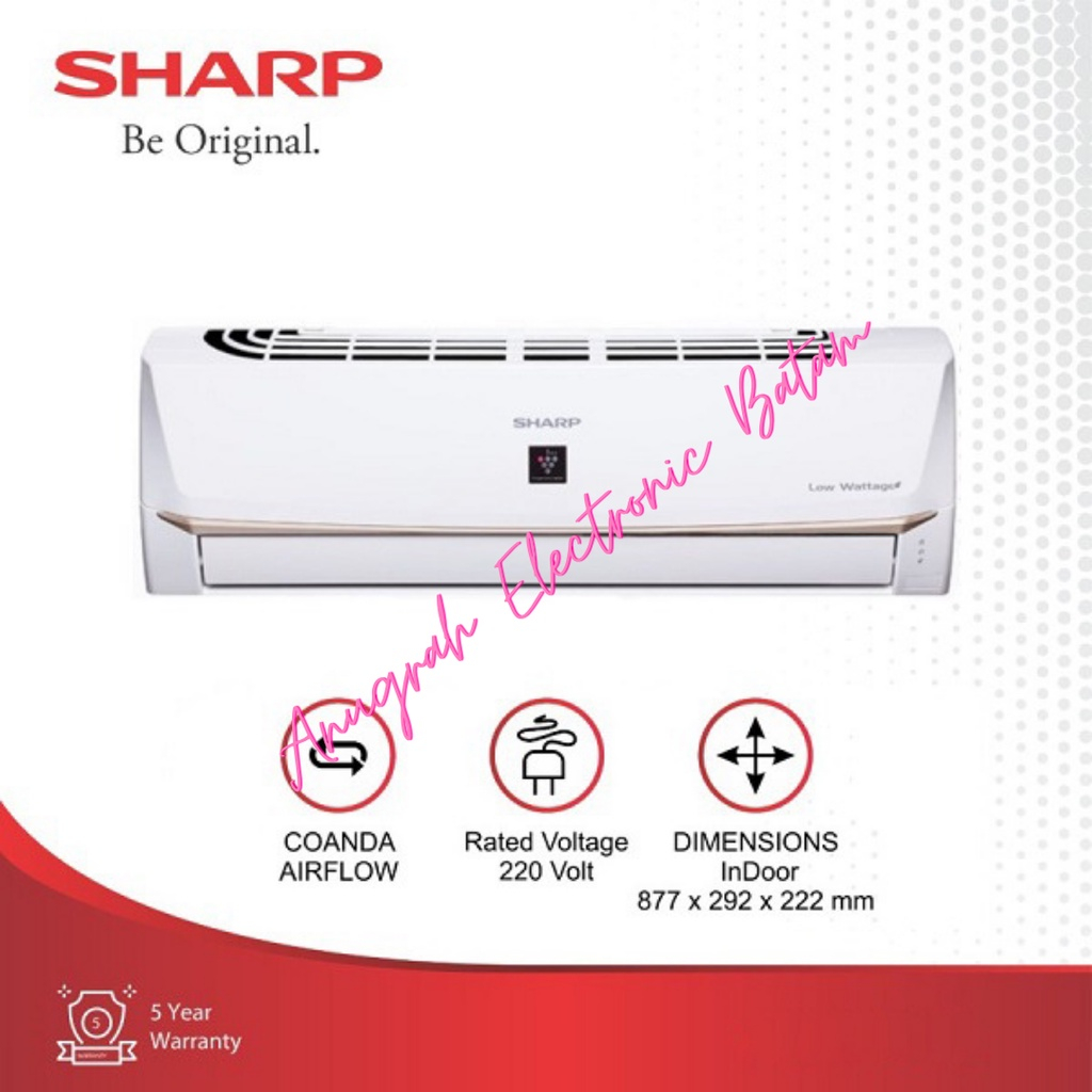 AC Split SHARP Low Watt Plasmacluster 1PK AH-AP9UHL Thailand BATAM