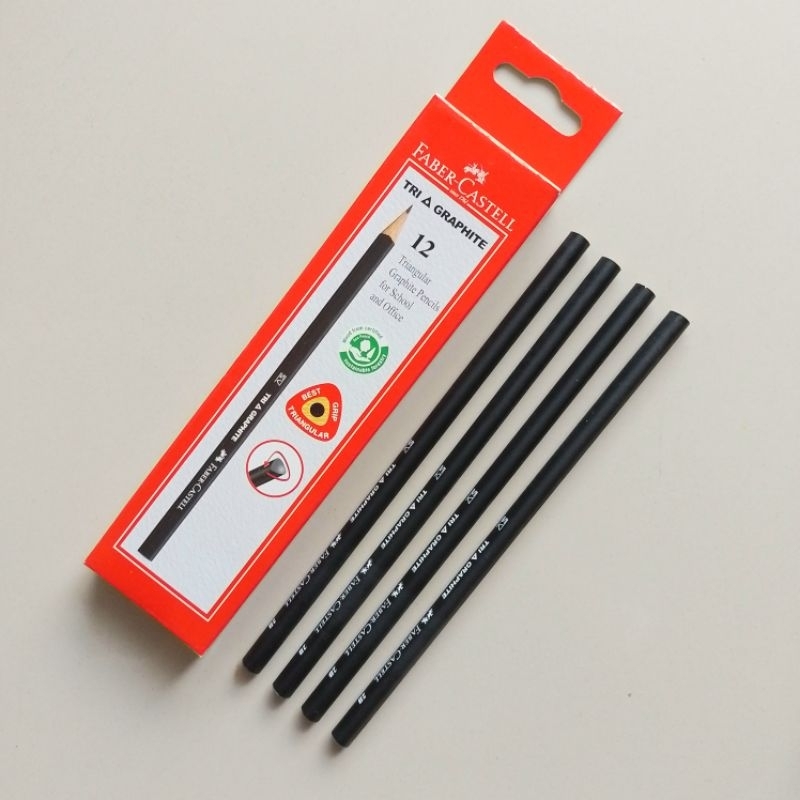

sg Pensil Kayu Pencil 2B Faber Castell Triangular Graphite ( 12 Pcs ) [ Orinal ]