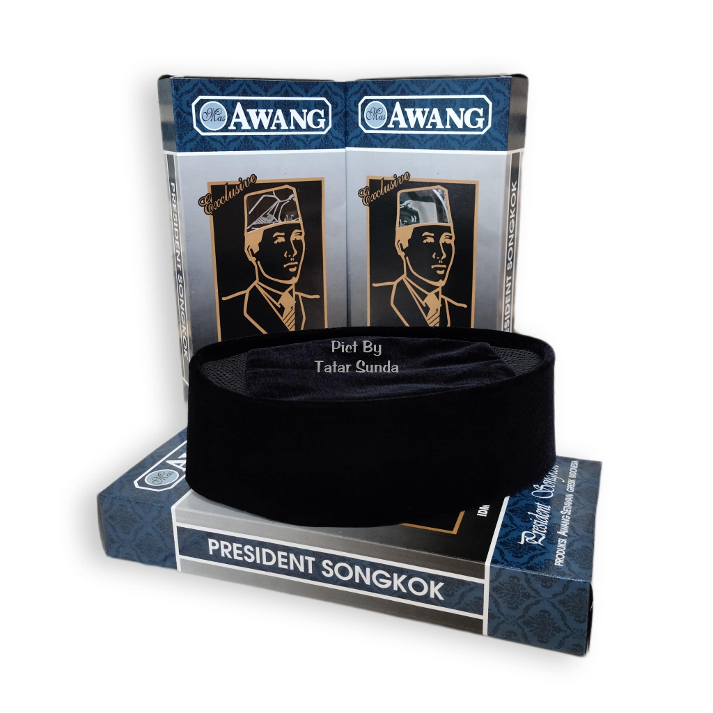 Peci Hitam Awang Motif Ac Kopiah Songkok Nasional Tinggi 7 8 9 10 Cm