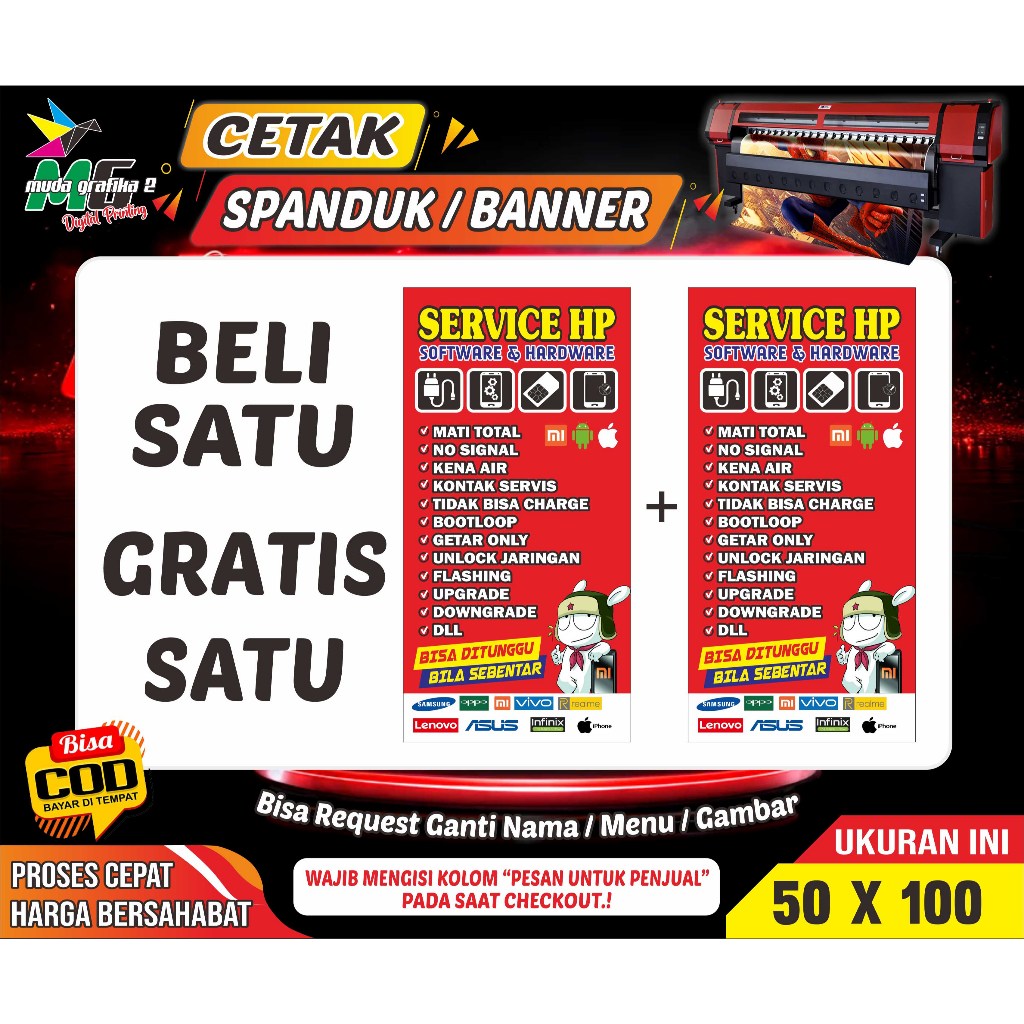 Banner/Spanduk Service HP / Banner Servis HP