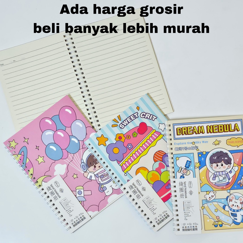 

SOS Buku Tulis Spiral A5-45 Cover Karton/Buku Spiral/Catatan/Note Book/Notebook