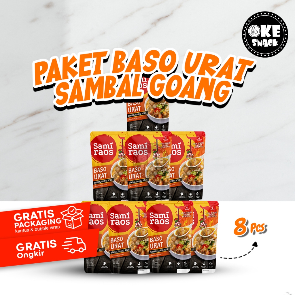 

Paket Hemat Sami Raos Baso Urat Sambal Goang Samiraos Isi 8 pcs