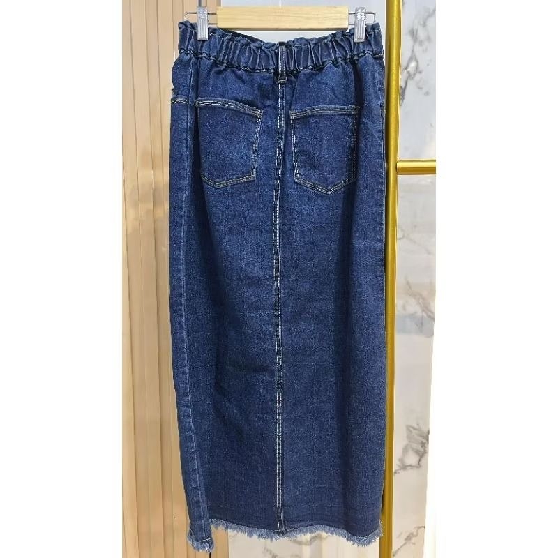 Rok Wanita Span Jeans Belah Rawis Kekinian Rok Levis Terbaru 2024 Modern Import