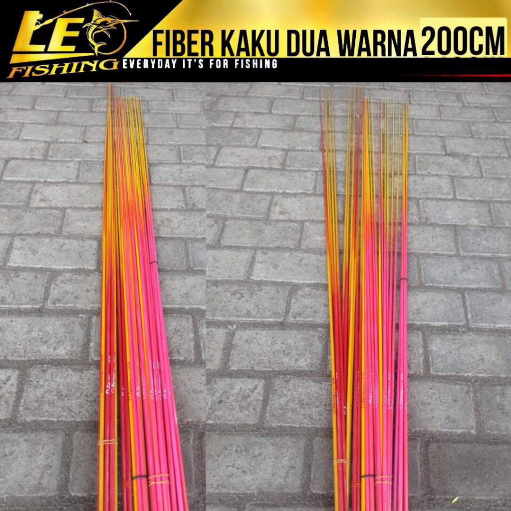 FIBER KAKU 200CM DUA WARNA FIBER LEO FISHING SOLID CUSTOM JORAN PANCING HIGH QUALITY PRODUK FIBER PA