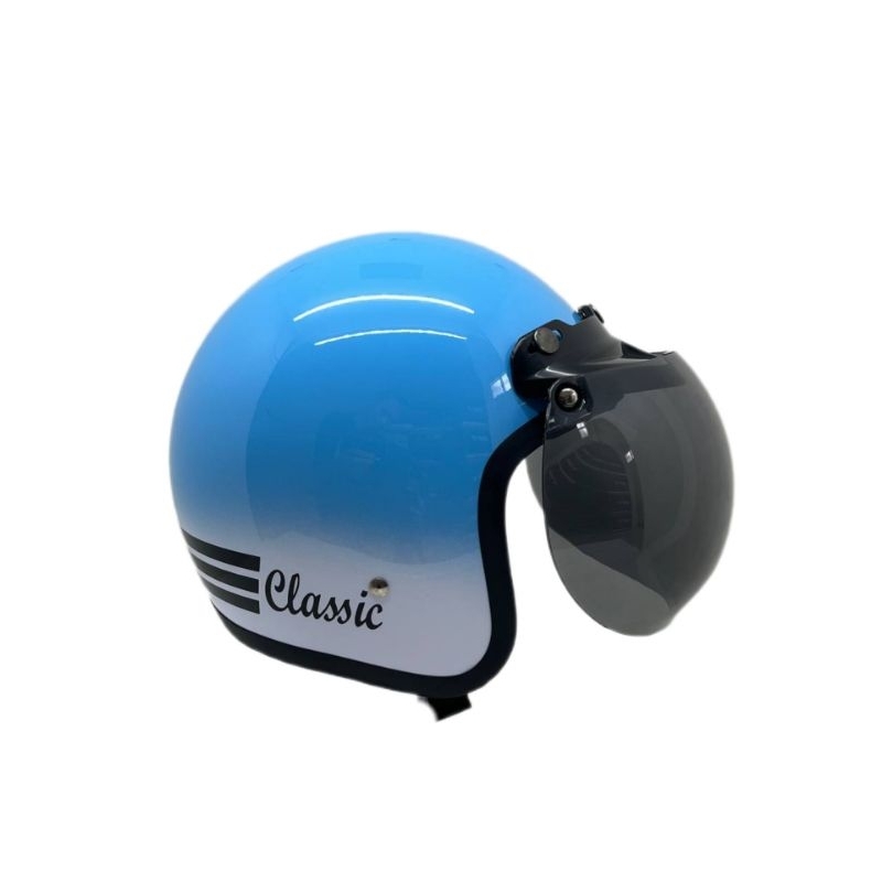 Helm Bogo Classic Tebal Gradasi Biru Glossy