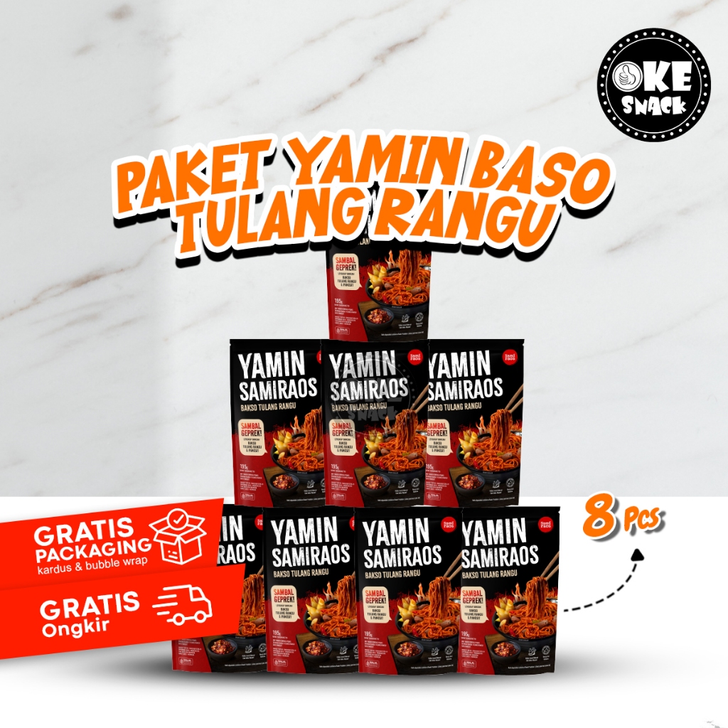 

Paket Hemat Sami Raos Yamin Baso Tulang Rangu Samiraos Isi 8 pcs