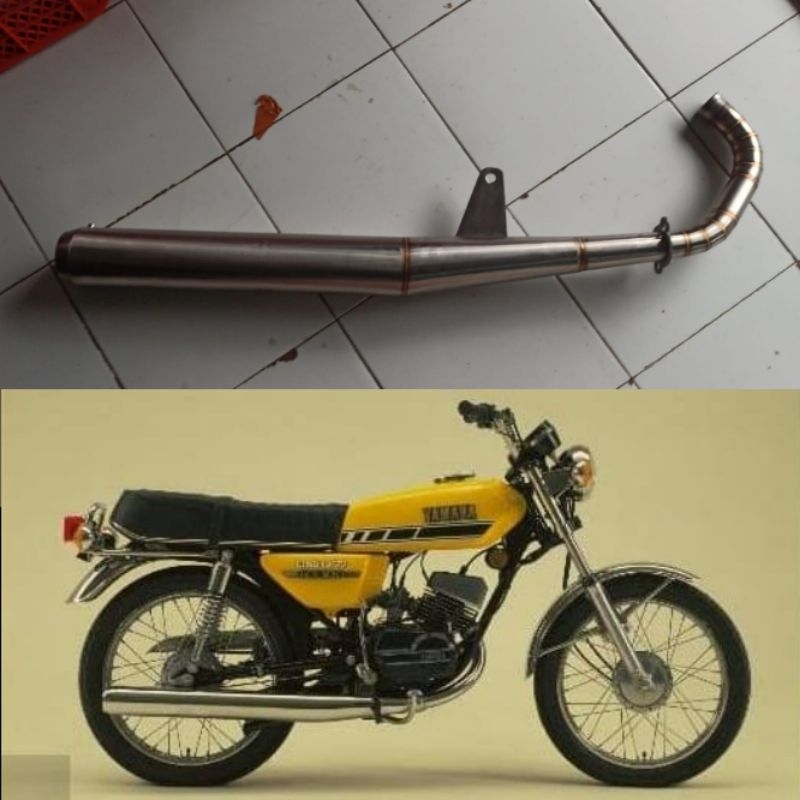 knalpot RX 100, RS 100 Super Pnp bahan full stainless
