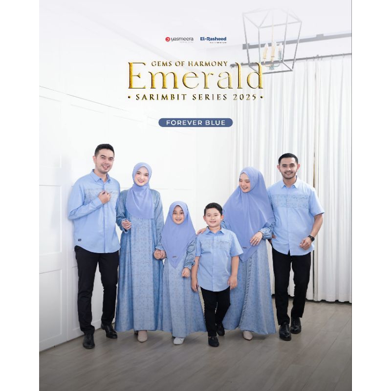 SARIMBIT EMERALD FOREVER BLUE BY YASMEERA EL RASHEED GAMIS KOKO TETBARU COUPLE FAMILI LEBARAN