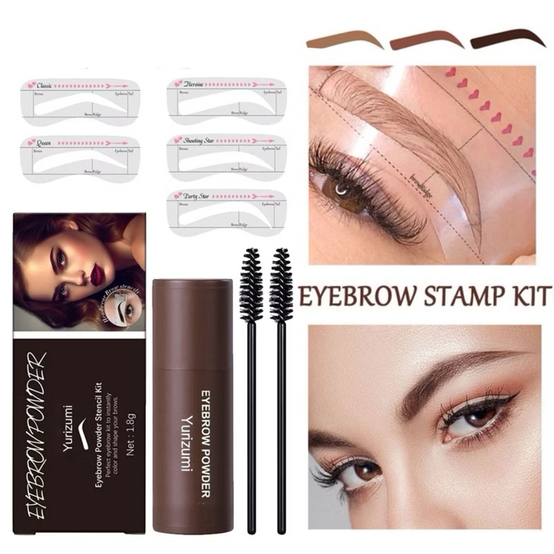 Bonus Cetakan Alis Tempel Yurizumi Eyebrow Powder Stempel Alis Instan Waterproof Setara Ibccc