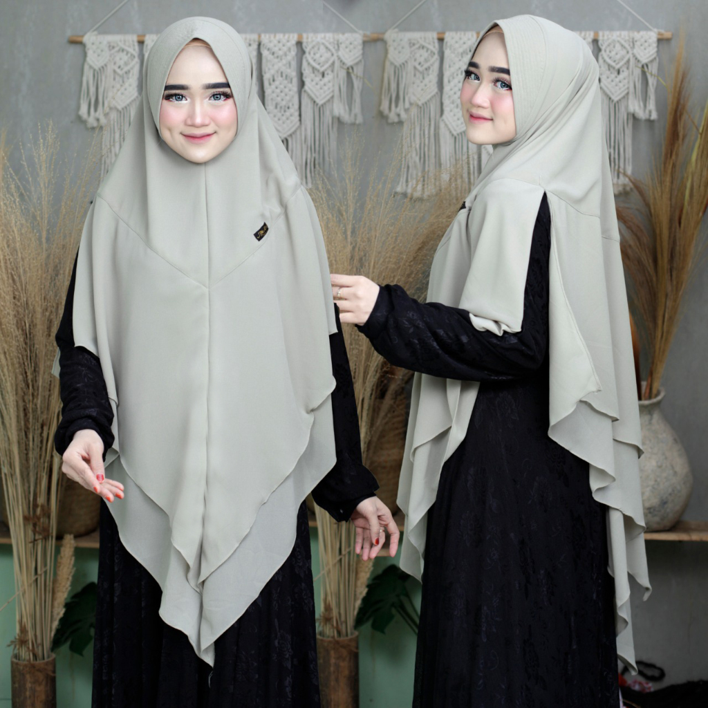 Khimar Hijab Instan Bergo Jumbo Pet Antem Kode ALIFAH Bahan Ceruty Babydoll By Ory AjeZas Collection