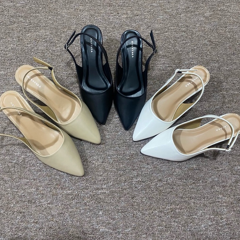 KODE Y25P Hanayaka Amber Mules Hak Lancip