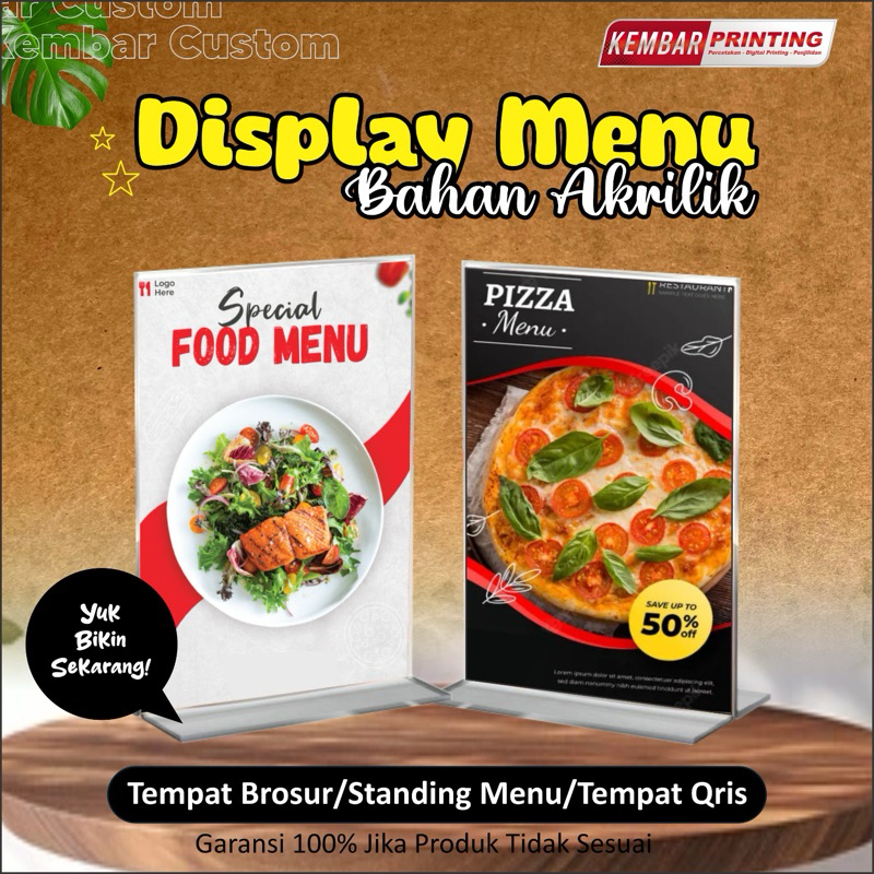 Standing Qris Standing Menu Tempat Display Brosur Tempat Qris Bisnis