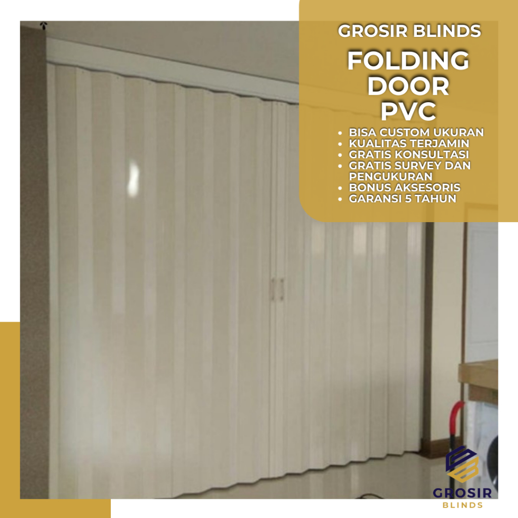 Folding Door PVC Pintu Lipat Penyekat Ruangan Pintu Sliding Harga Grosir