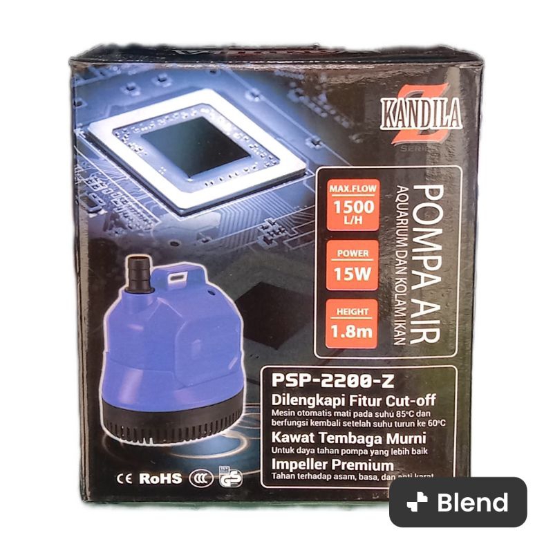 POMPA AIR CELUP AQUARIUM 15 WATT KANDILA PSP 2200 Z PSP-2200Z KOLAM IKAN