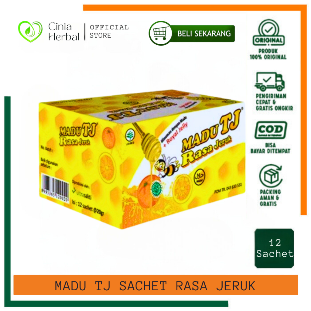 

Madu TJ Rasa Jeruk 1 Box Isi 12 Sachet Best Seller..!!