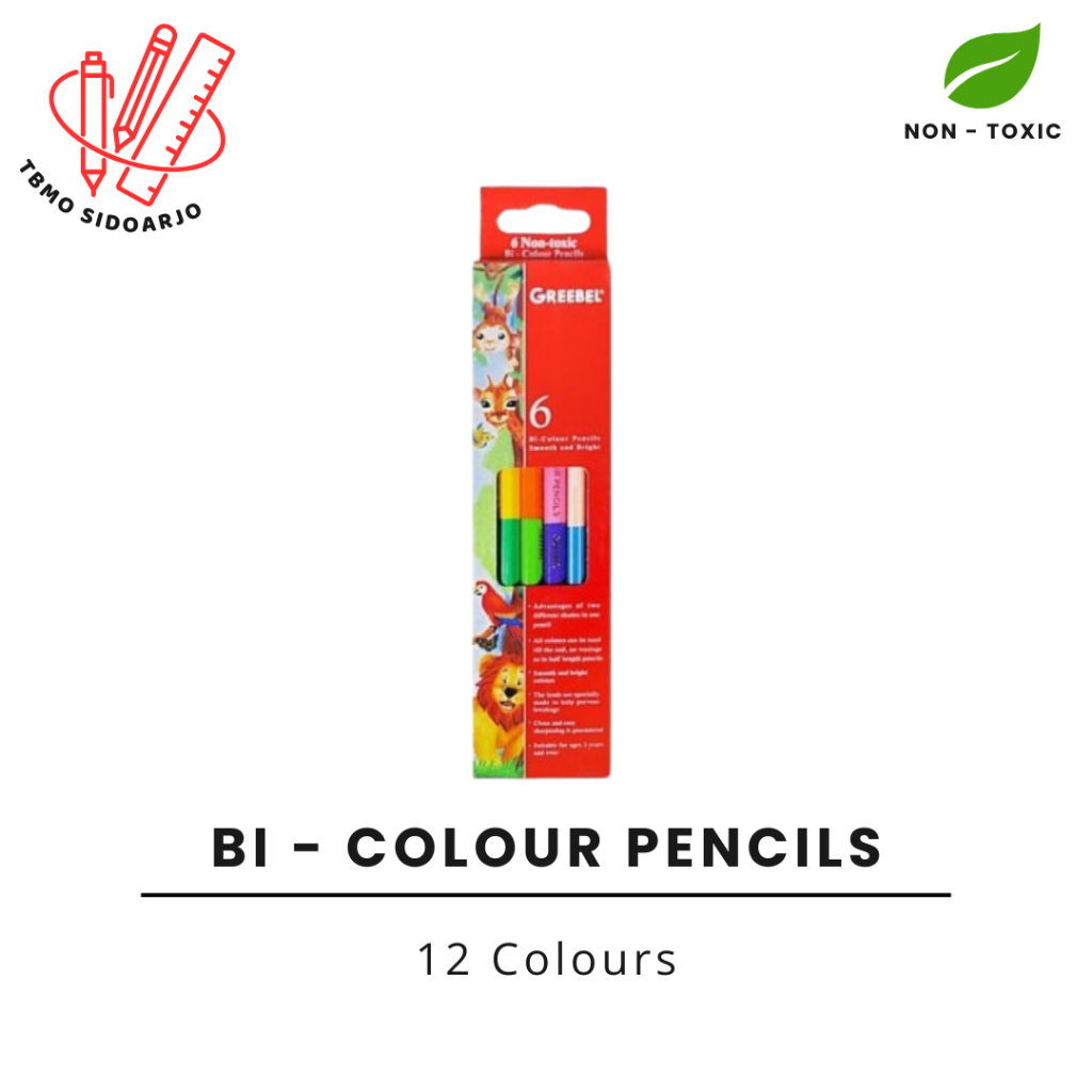 

TBMO Pensil Warna Greebel 7206 BI Colour Pencil / Dual Warna - 6pcs.