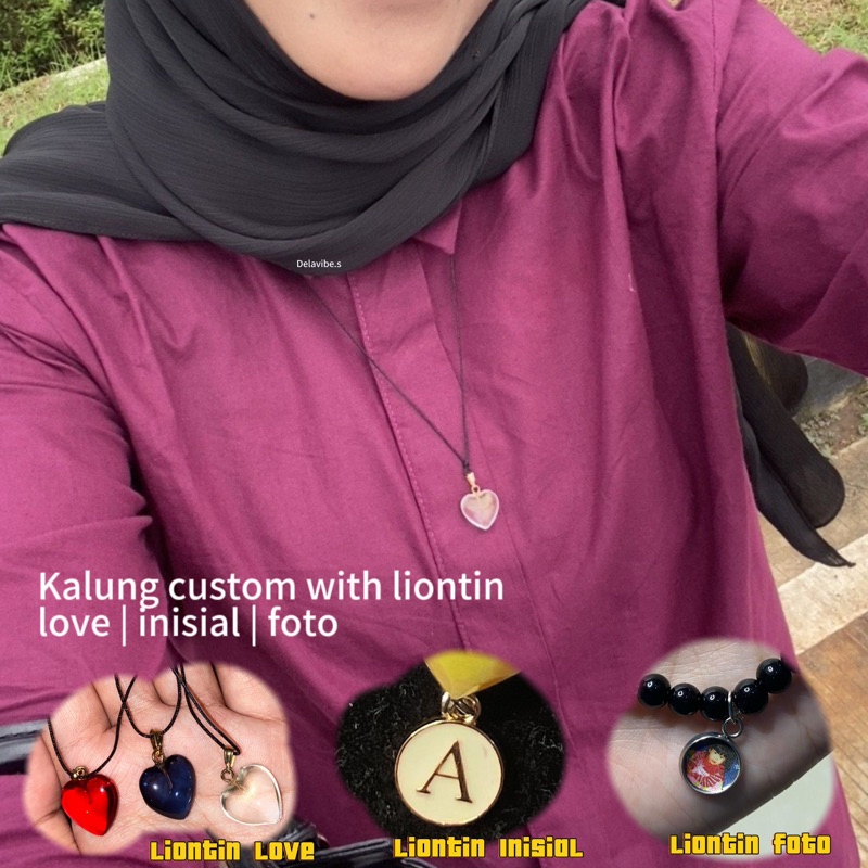 kalung custom foto | kalung aesthetic | kalung pakai foto | kalung inisial | kalung love | necklace 