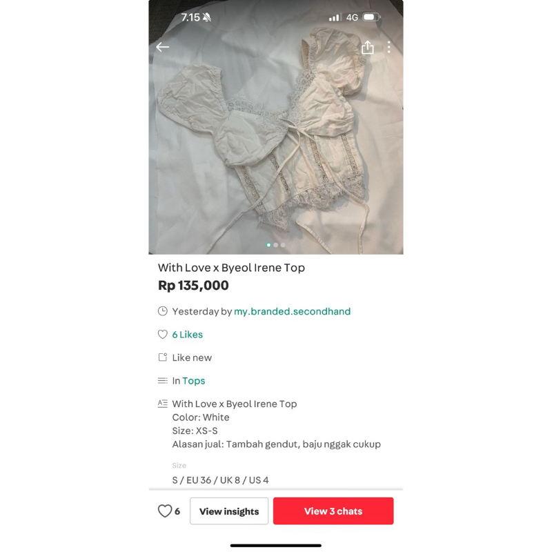 WITH LOVE IRENE TOP WHITE