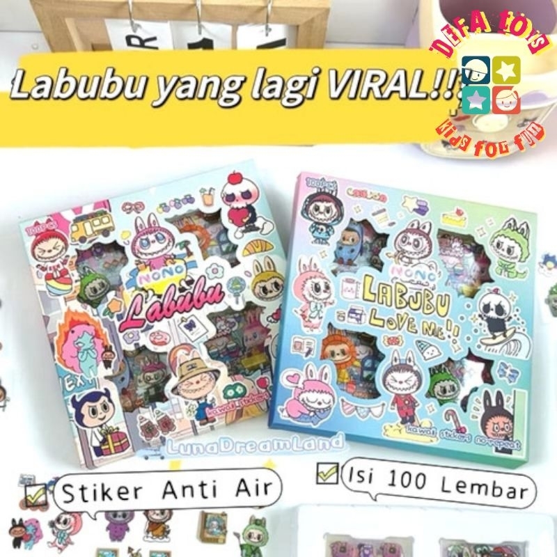 

STICKER LABUBU 100 LEMBAR WATERPROOF Viral | STIKER BOX TAHAN AIR Stiker LABUBU