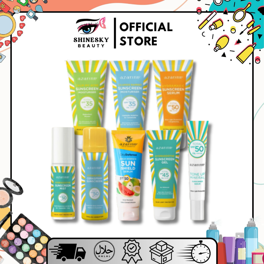 AZARINE SUNSCREEN SERIES - Gel SPF 45 | Ceraspray SPF 50 | Serum SPF 50 | Mist SPF50 | Sun Shield SP