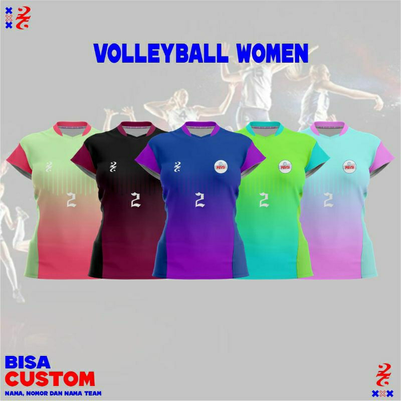 Jersey volley anak costum nama full printing setelan baju bola voli anak perempuan terbaru