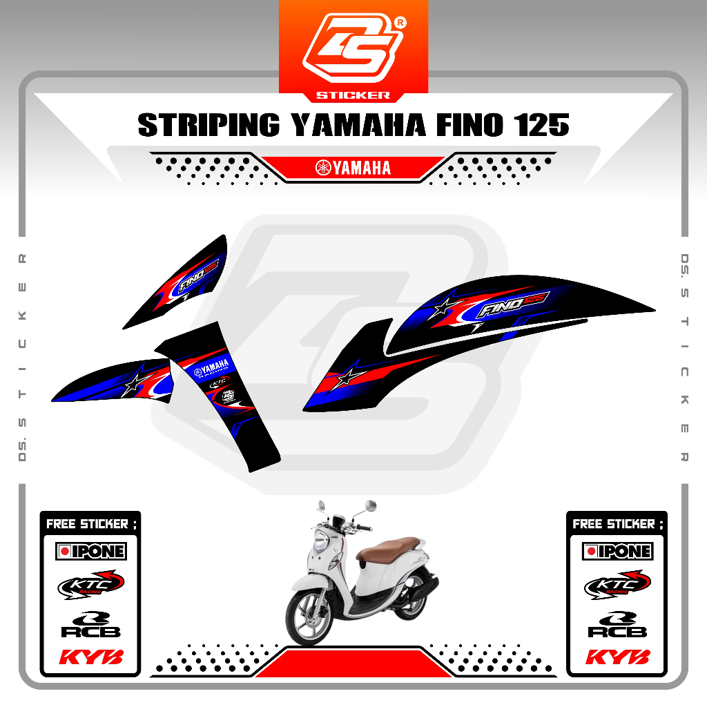 Stiker Fino FI 125 Decal Striping Fino FI 125 Premium Racing DS231124 DS STICKER