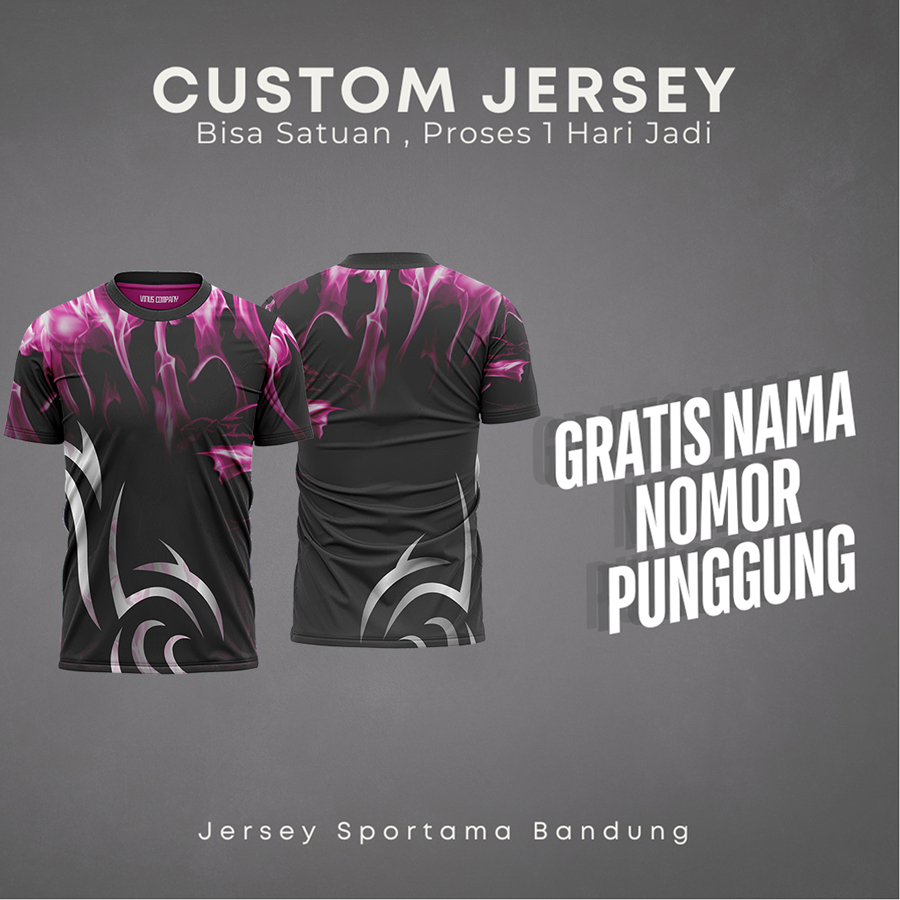 Jersey O-neck COSTUM Setelan Jersey Wanita Pria Anak dan  Dewasa Katalog 2024  Tambah Nama dan Nomor