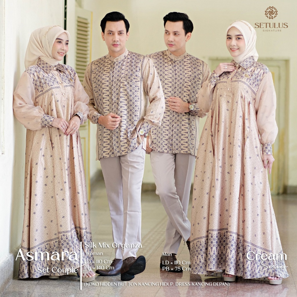 Tulus Signature Baju Couple Pasangan Muslim Kekinian Outfit Lebaran 2025 Asmara