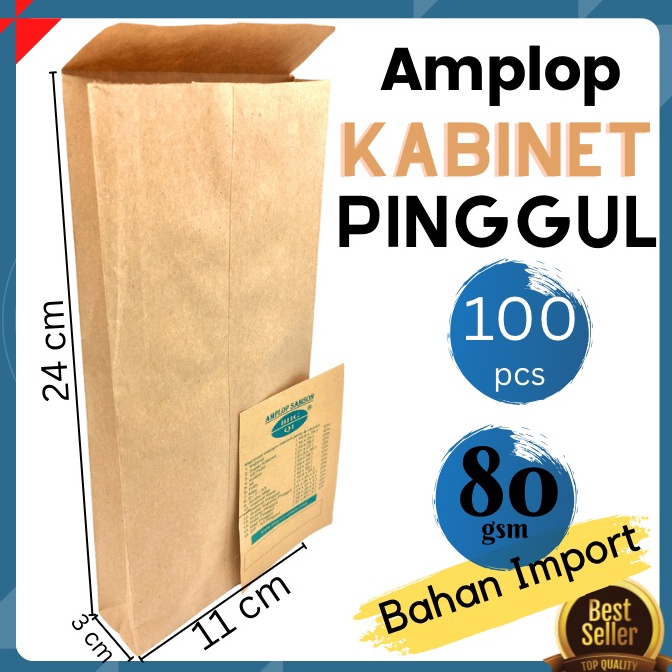 

zvKirim Sekarang Amplop Coklat Kabinet PINGGUL 11x24Cm isi 1lbr amplop uang H6