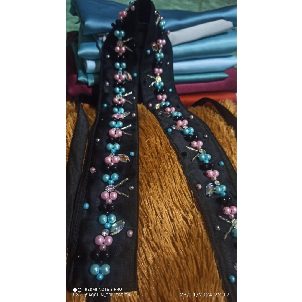 65 CM Payet Obi belt pita satin payet/ikat pinggang kain satin/sabuk pita satin lebar 5cm