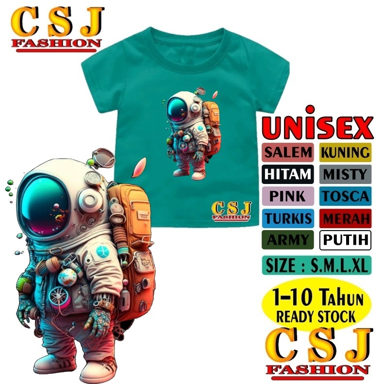 Baju anak anak kekinian Astronaut Baju anak perempuan anak laki laki Baju atasan anak cwek Viral CSJ
