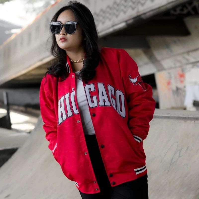 RED Varsity Baseball Jacket Chicago Bulls Original For Unisex - Akar Official Shop