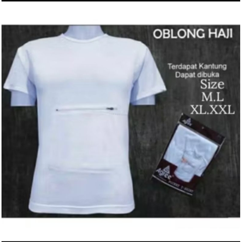 Kaos Oblong Haji Kantong Depan AGREE Pria Kaos Oblong Kantong Depan Kaos Oblong Sleting Kantong Depa