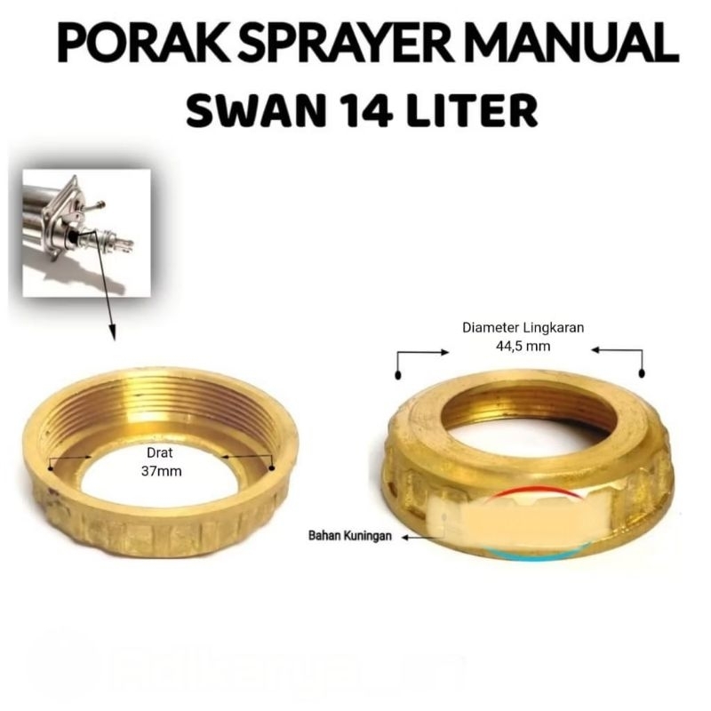 porak pompa tabung sprayer manual / tutup tabung swan 14 liter