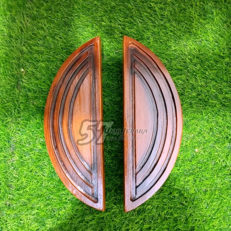 Handle Tarikan Gagang Untuk Pintu Rumah Kupu Tarung Moderen Minimalis Model Bundar Kayu Jati (M 35)