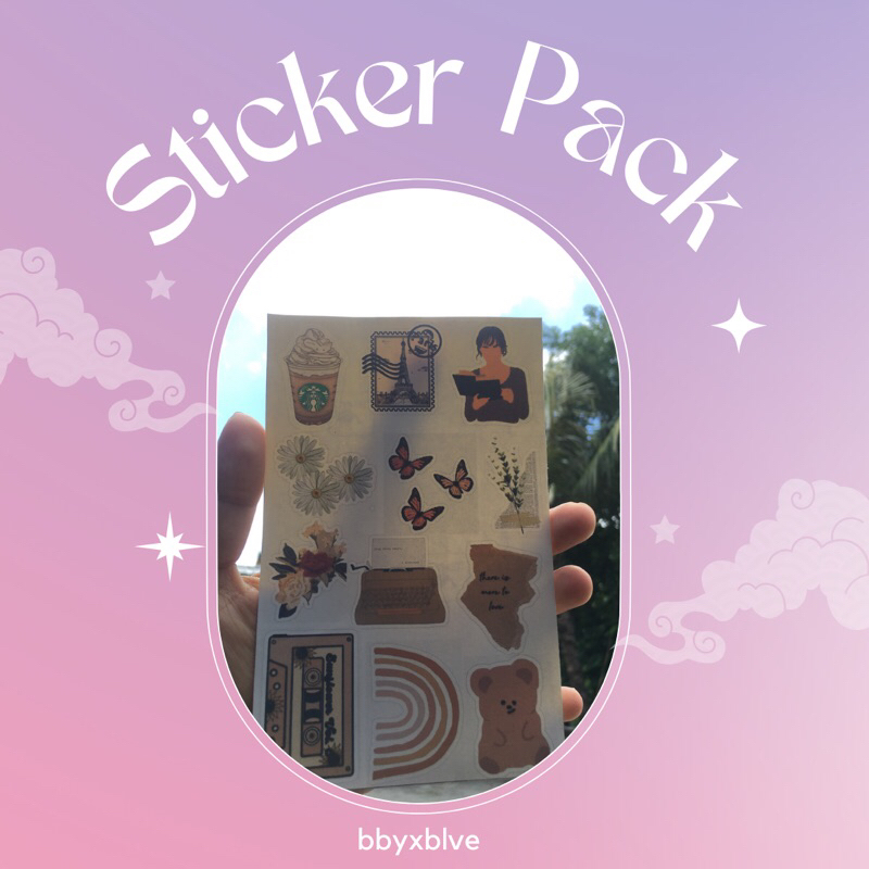 

Brown Aesthetic Sticker Pack Glossy paper Cut