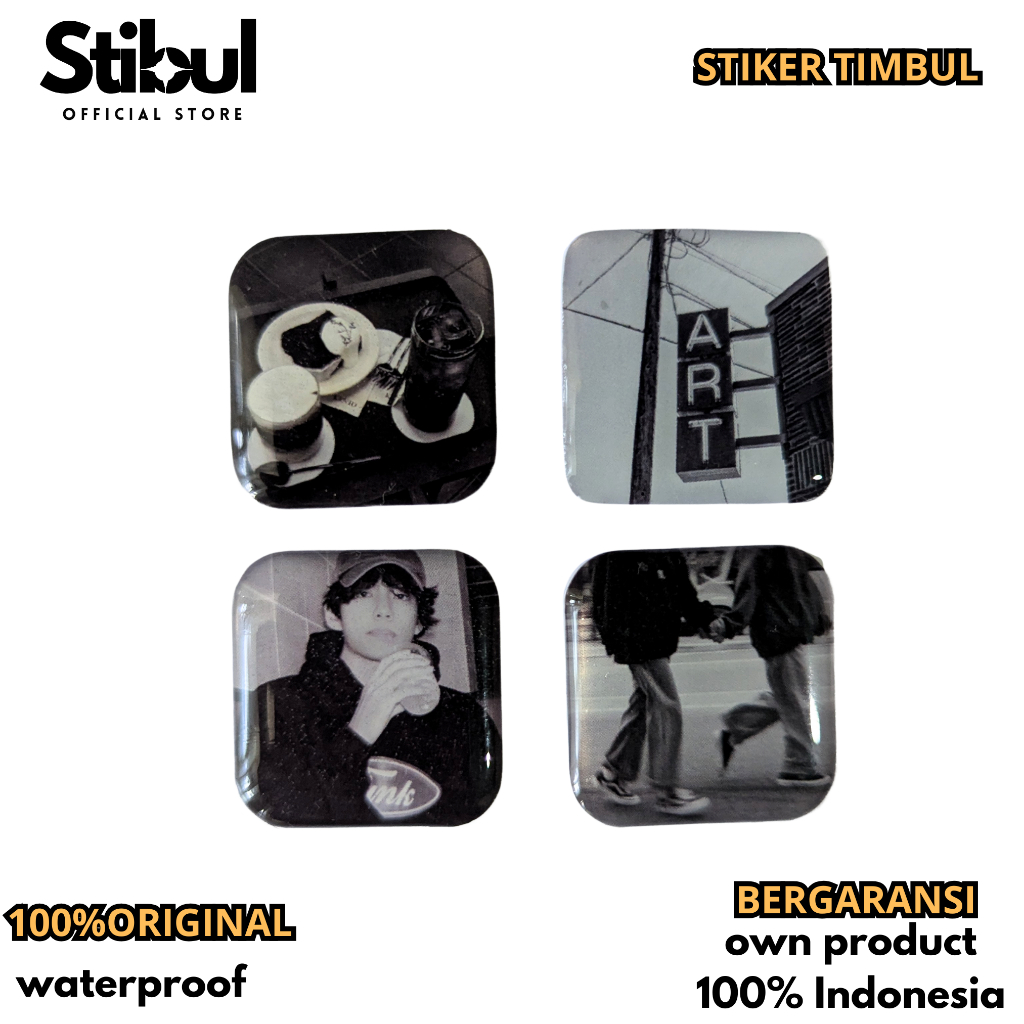 

Stiker Timbul Resin Aesthetic waterproof Taehyung WB untuk case hp laptop buku kaca dll