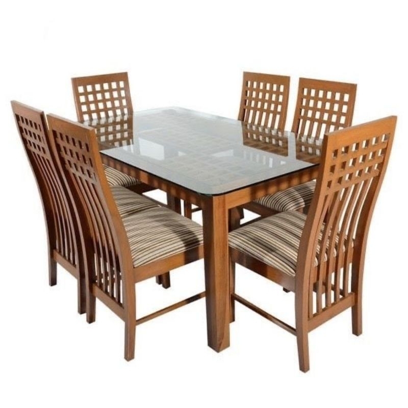 Meja Makan jati +kaca