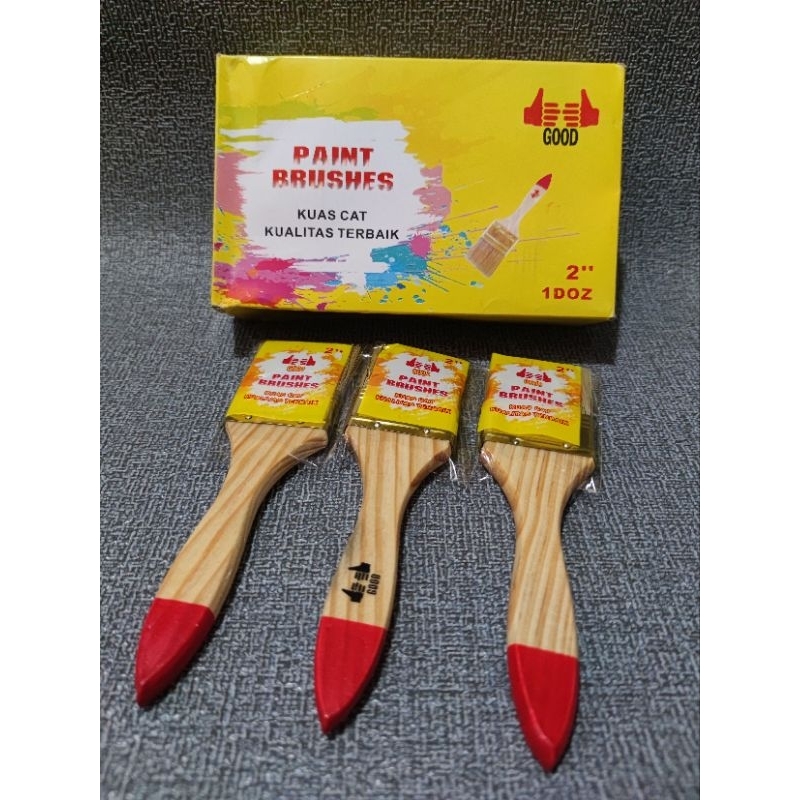 

[12] KUAS CAT TEMBOK 2 INCH GOOD GAGANG KAYU / 12 BUAH