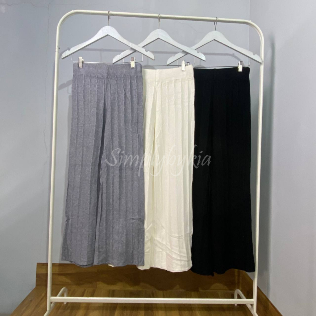 Jeju Pants Celana Rajut Import Celana knit import Celana panjang wanita Celana kulot rajut