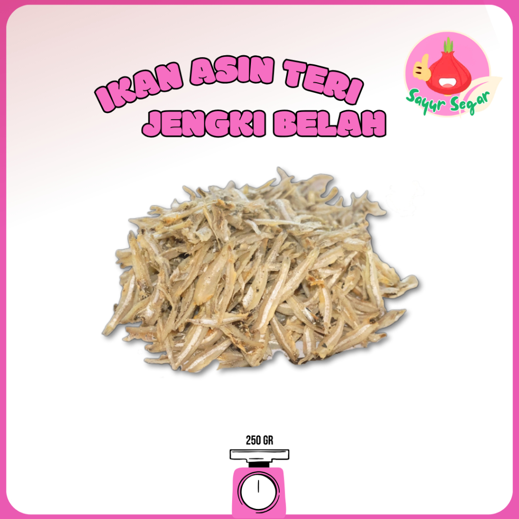 

Sayur Segar - Ikan Asin Teri Jengki Belah/Salted Jengki Anchovies(Split) 250 gr