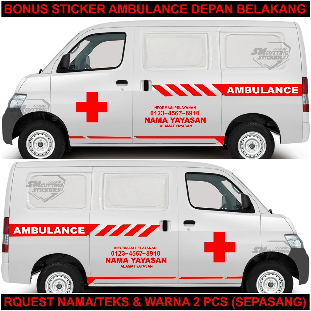 Sticker Mobil Ambulance Granmax Minibus Apv List striping Mobil Ambulance Mobil Jenazah free sticker