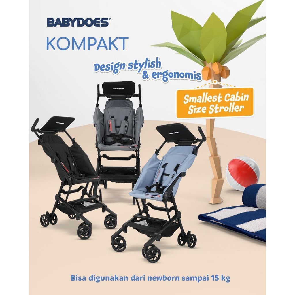 Makassar  Stroller Babydoes Kompakt Kereta Dorong Bayi Cabin Size