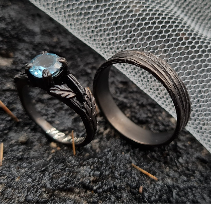 Cincin pernikahan rustic custom - couple silver 925 - by Gayatri