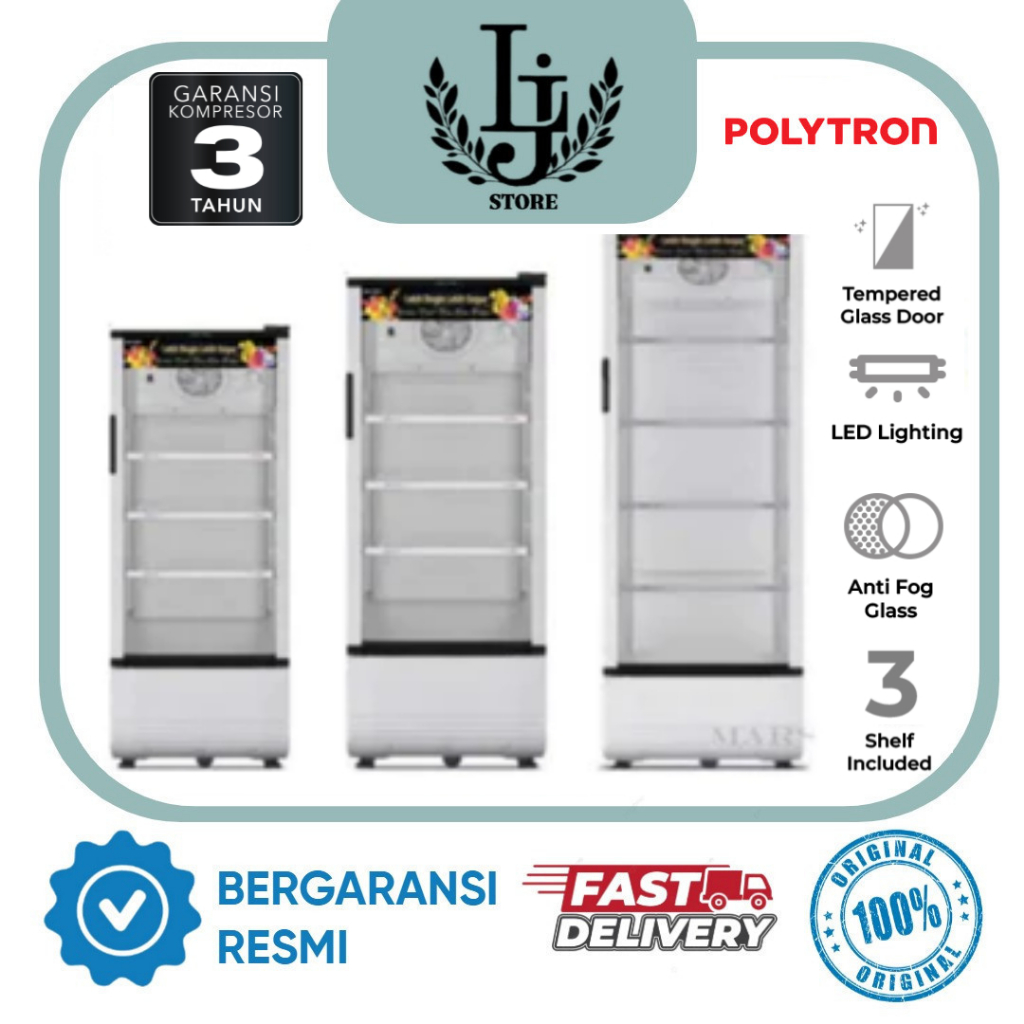 Showcase Cooler Polytron SCN140 / SCN180 / SCN230 Kulkas Lemari Display Cooler Polytron