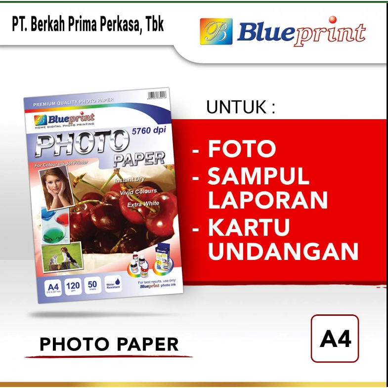 

Kertas Photo BluePrint (BluePrint Photo Paper A4) Langsung Kirim